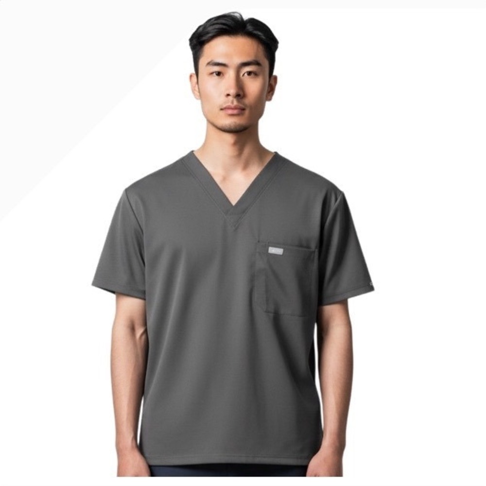 Men's FIGS Formx Black Logan V Neck Scrub Top. SZ Med. Style #1001693. Quality